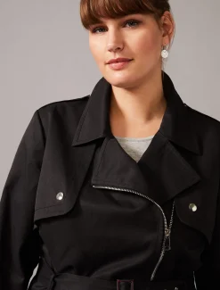 Jackets^Phase Eight Rose Soft Biker Coat Black