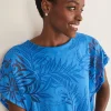 Tops & T-Shirts^Phase Eight Rubi Burnout Top Sapphire Blue