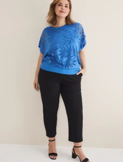 Tops & T-Shirts^Phase Eight Rubi Burnout Top Sapphire Blue