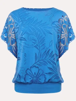 Tops & T-Shirts^Phase Eight Rubi Burnout Top Sapphire Blue