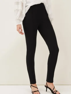 Trousers & Shorts^Phase Eight Sabrina Zip Hem Ponte Trousers Black