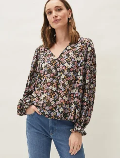 Shirts & Blouses^Phase Eight Sadie Floral Blouse Multi/Pink
