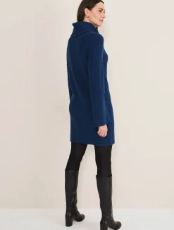 Dresses^Phase Eight Saffie Cosy Ribbed Sleeve Knit Dress Dark Teal