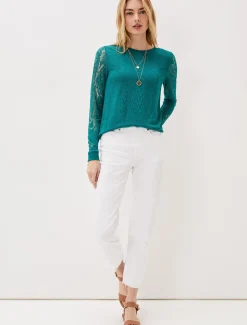 Tops & T-Shirts^Phase Eight Sakuro Burnout Top Teal