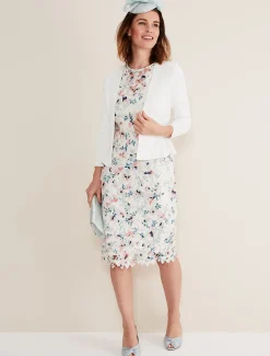 Jackets^Phase Eight Salma Flare Hem Knitted Jacket Ivory