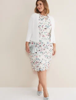 Jackets^Phase Eight Salma Flare Hem Knitted Jacket Ivory