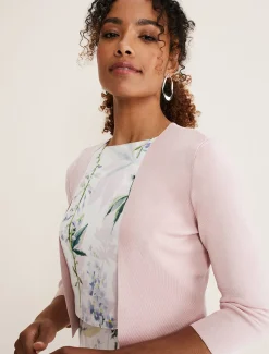 Jackets^Phase Eight Salma Lightweight Knitted Jacket Antique Rose