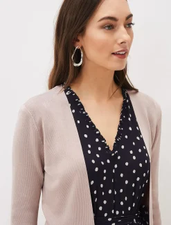 Jackets^Phase Eight Salma Lightweight Knitted Jacket Taupe