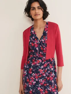 Jackets^Phase Eight Salma Lightweight Knitted Jacket Raspberry