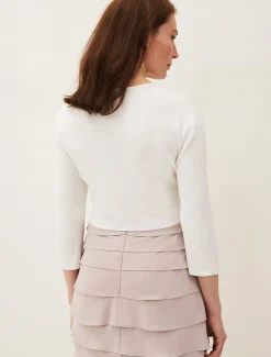 Jackets^Phase Eight Salma Lightweight Knitted Jacket Ivory