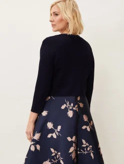 Jackets^Phase Eight Salma Lightweight Knitted Jacket Navy
