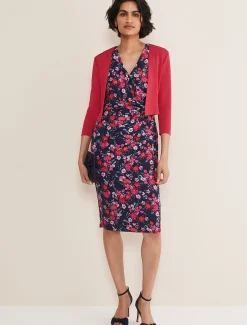 Jackets^Phase Eight Salma Lightweight Knitted Jacket Raspberry