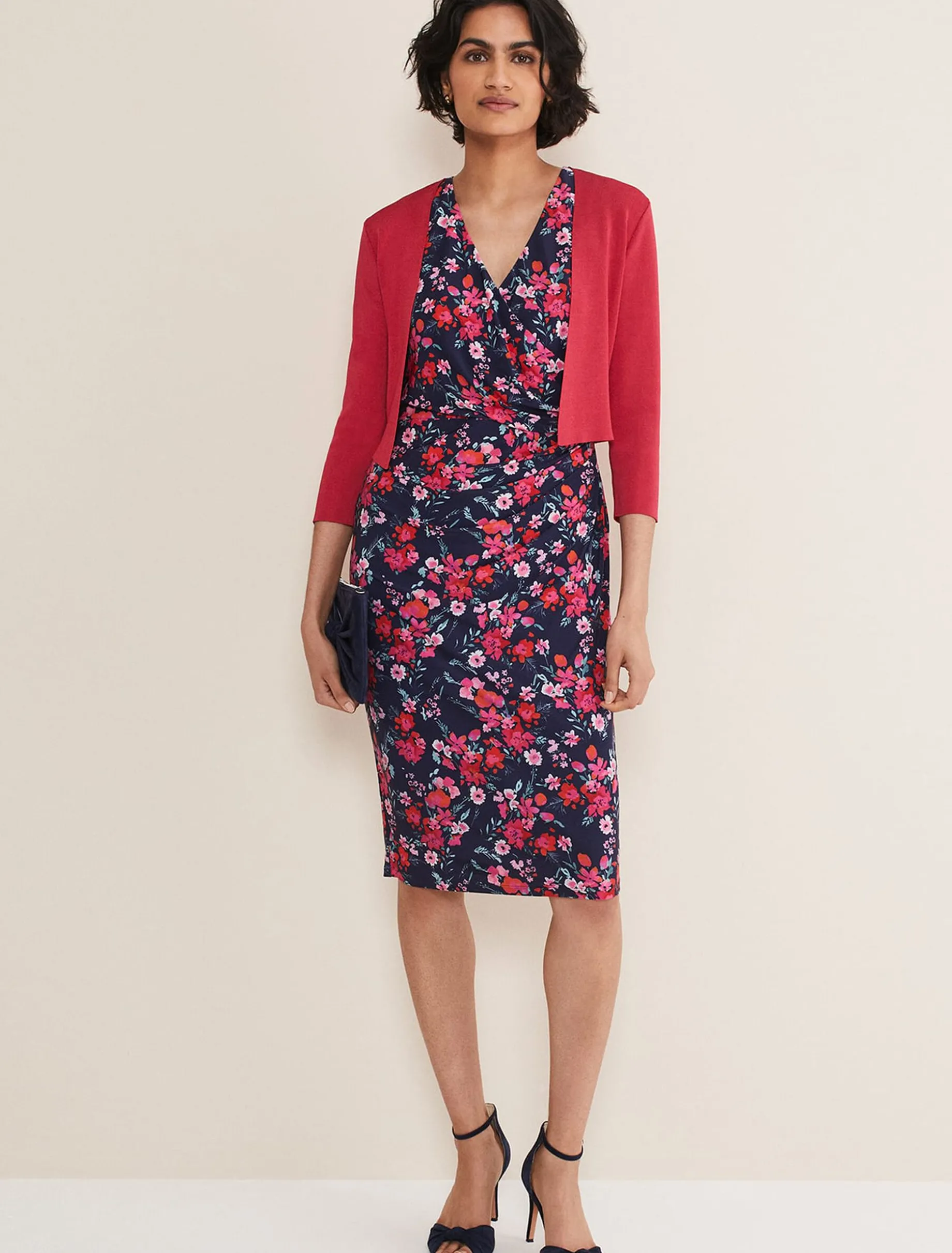 Jackets^Phase Eight Salma Lightweight Knitted Jacket Raspberry