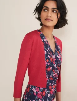 Jackets^Phase Eight Salma Lightweight Knitted Jacket Raspberry
