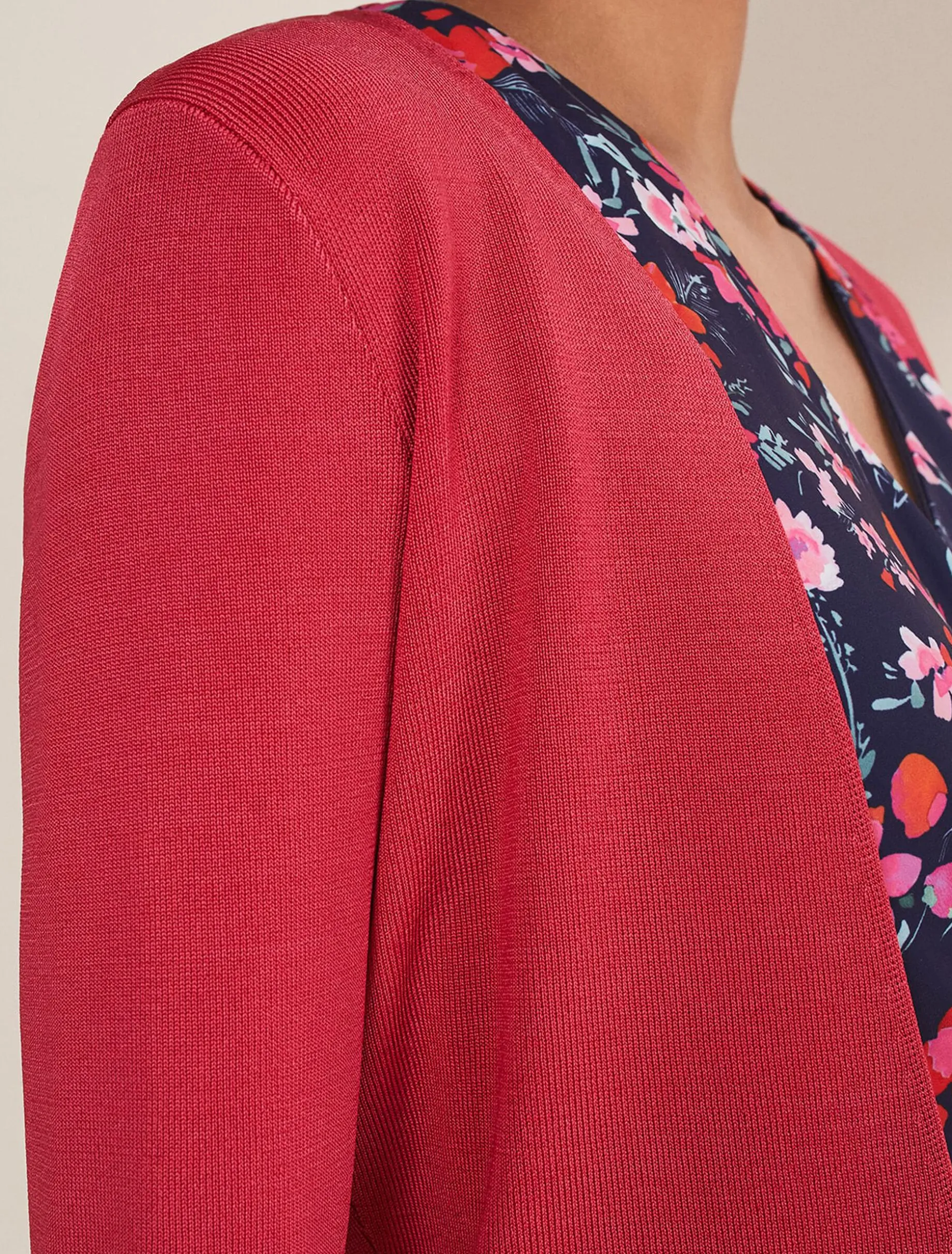 Jackets^Phase Eight Salma Lightweight Knitted Jacket Raspberry