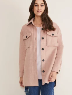 Jackets^Phase Eight Sammy Plain Wool Shacket Pink