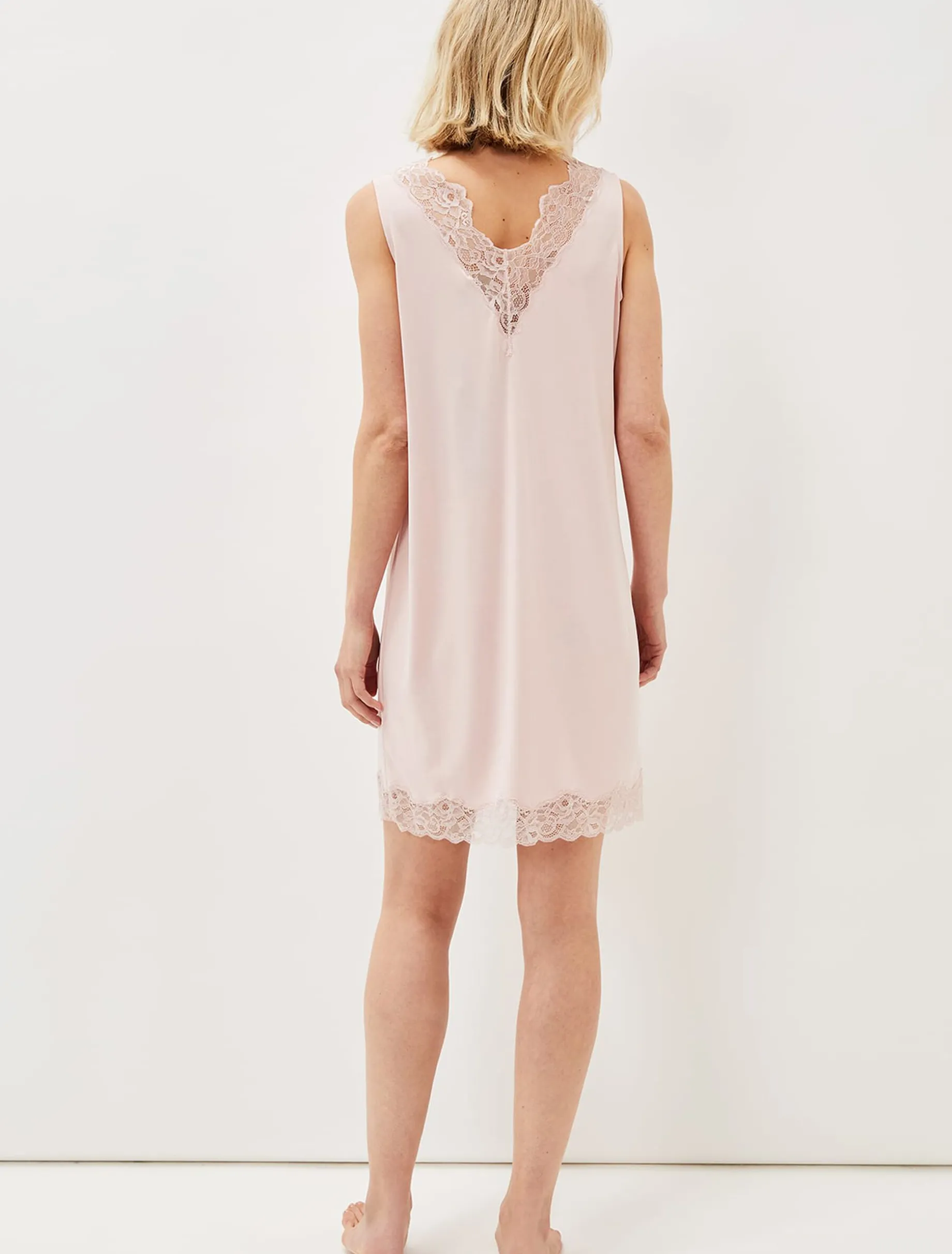 Pyjamas^Phase Eight Sania Lace Trim Night Dress Pink