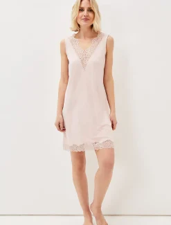 Pyjamas^Phase Eight Sania Lace Trim Night Dress Pink