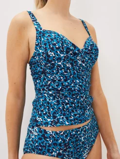 Swimwear^Phase Eight Sara Animal Print Tankini Brief Turquoise