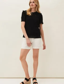 Trousers & Shorts^Phase Eight Sara Denim Shorts White