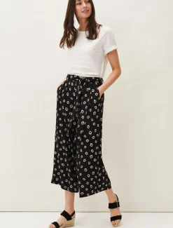 Trousers & Shorts^Phase Eight Sasha Floral Culottes Black/Camel