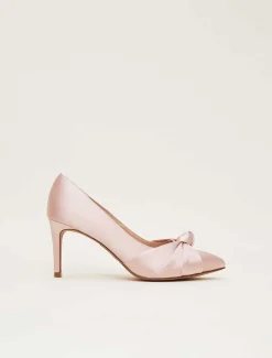 Occasion Shoes^Phase Eight Satin Knot Front Court Shoe Antique Rose