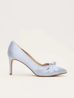 Occasion Shoes^Phase Eight Satin Knot Front Court Shoe Cornflower