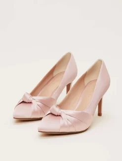 Occasion Shoes^Phase Eight Satin Knot Front Court Shoe Antique Rose