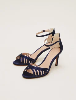Occasion Shoes^Phase Eight Satin Strappy Heeled Sandals French Navy