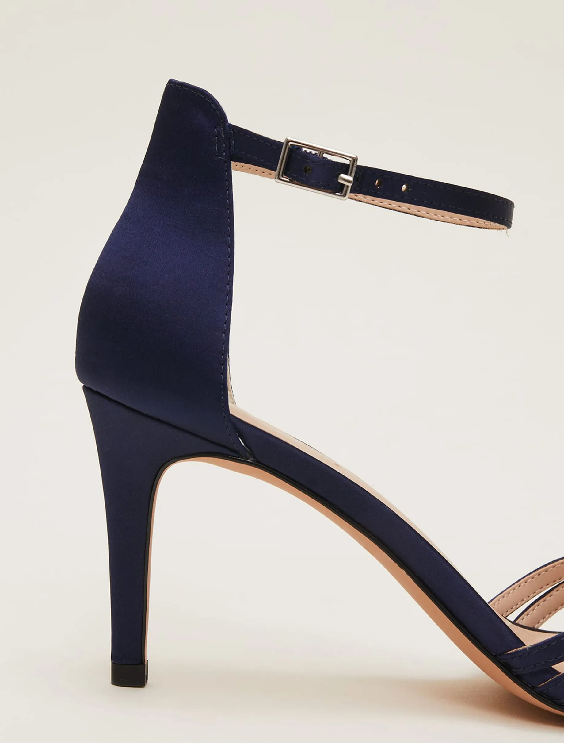 Occasion Shoes^Phase Eight Satin Strappy Heeled Sandals French Navy