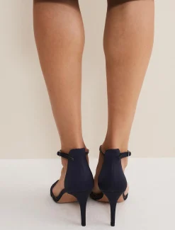Occasion Shoes^Phase Eight Satin Strappy Heeled Sandals French Navy