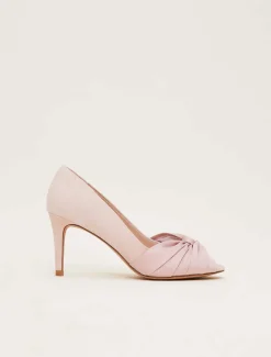 Occasion Shoes^Phase Eight Satin Twist Peeptoe Shoe Antique Rose