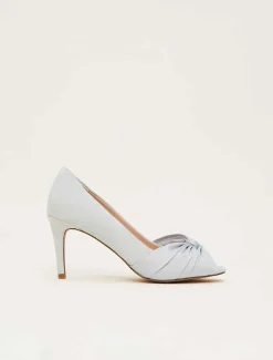 Occasion Shoes^Phase Eight Satin Twist Peeptoe Shoe Eau De Nil