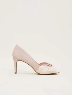 Occasion Shoes^Phase Eight Satin Twist Peeptoe Shoe Latte