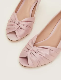 Occasion Shoes^Phase Eight Satin Twist Peeptoe Shoe Antique Rose