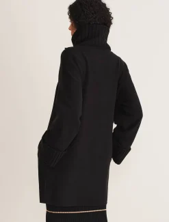 Coats^Phase Eight Seama Buckle Trim Knit Coat Black