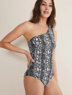 Swimwear^Phase Eight Semira Snake One Shoulder Swimsuit Multi-Coloured