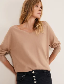 Knitwear^Phase Eight Senita Fine Knit Jumper Camel