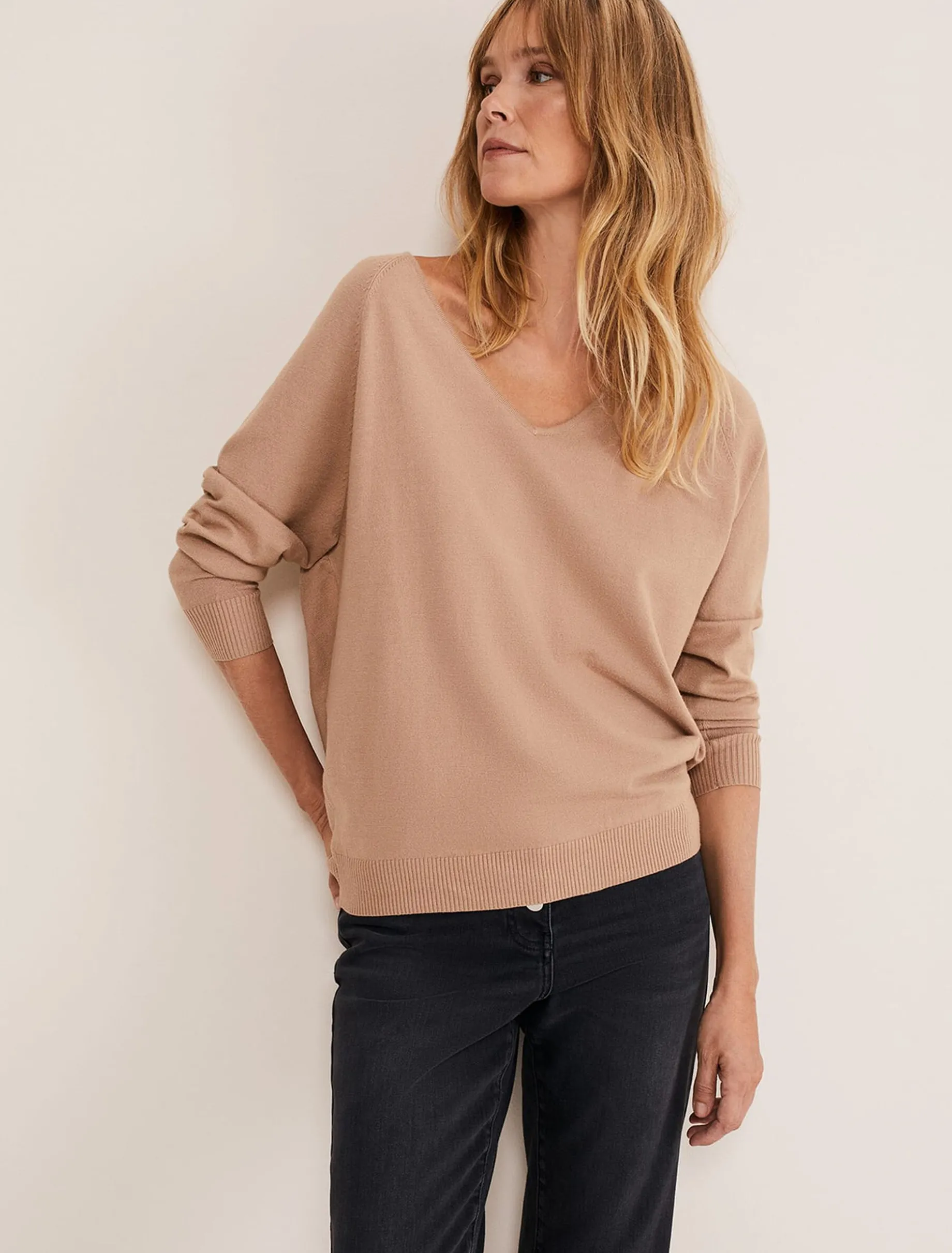 Knitwear^Phase Eight Senita Fine Knit Jumper Camel