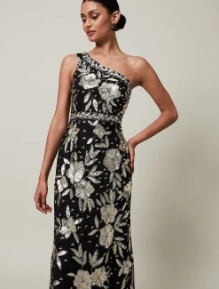 Dresses^Phase Eight Serafina Embellished Maxi Dress Black/Gold