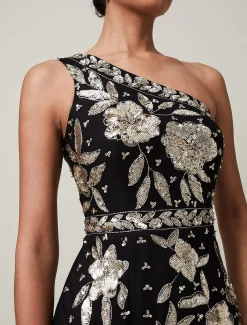 Dresses^Phase Eight Serafina Embellished Maxi Dress Black/Gold