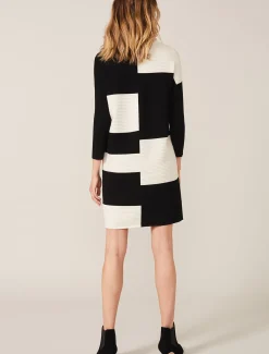 Dresses^Phase Eight Severine Piano Block Dress Black/Ivory