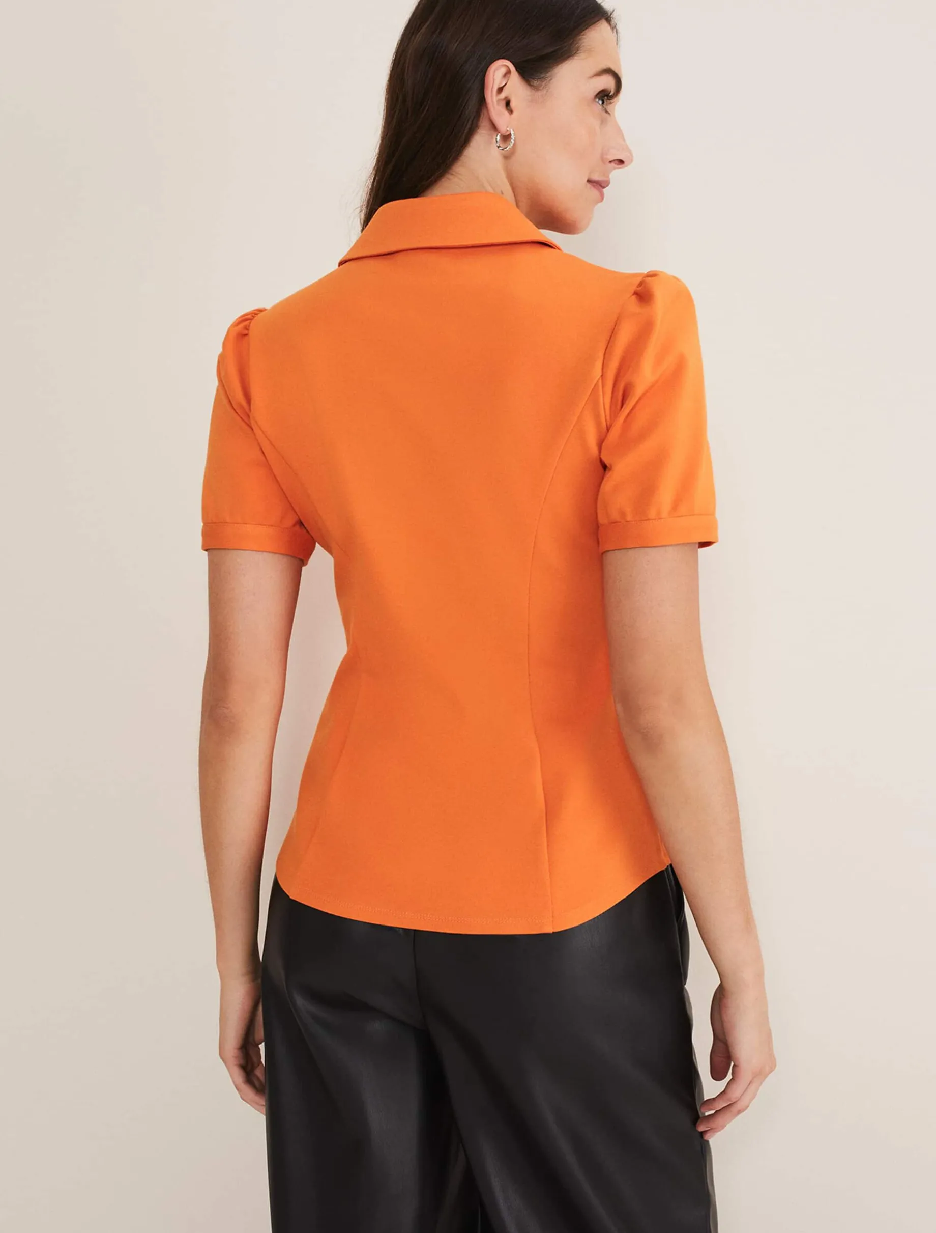 Tops & T-Shirts^Phase Eight Shaden Zip Front Ponte Top Orange