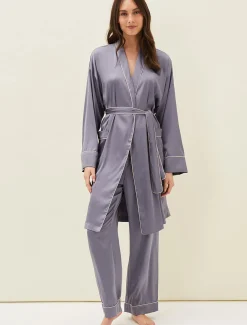 Pyjamas^Phase Eight Shae Plain Robe Slate