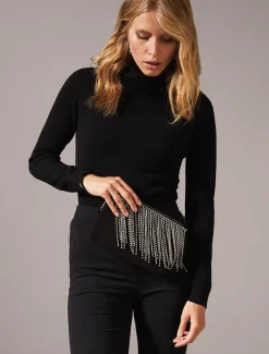Bags^Phase Eight Shae Sparkle Tassel Clutch Bag Black
