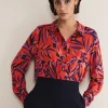 Shirts & Blouses^Phase Eight Shareen Leaf Print Shirt Red