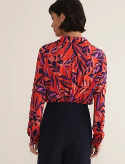 Shirts & Blouses^Phase Eight Shareen Leaf Print Shirt Red