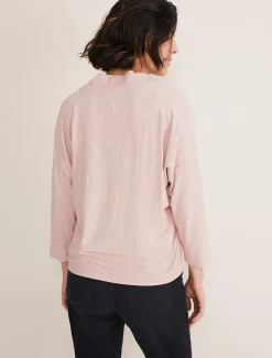 Tops & T-Shirts^Phase Eight Shellie Textured V Neck Top Dusty Rose