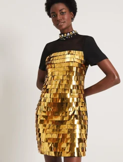 Dresses^Phase Eight Shula Sequin Dress Gold