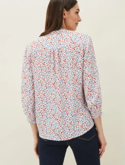 Shirts & Blouses^Phase Eight Siera Ditsy Blouse White/Blue/Red
